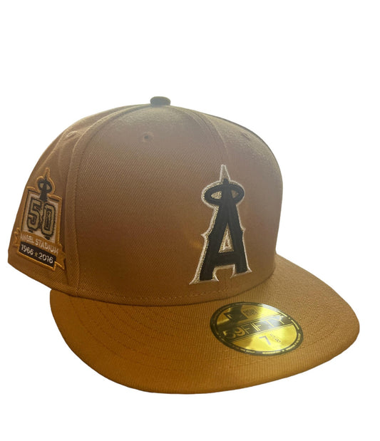 Men's New Era Los Angeles Angels Baseball Cap Gold 50th Patch